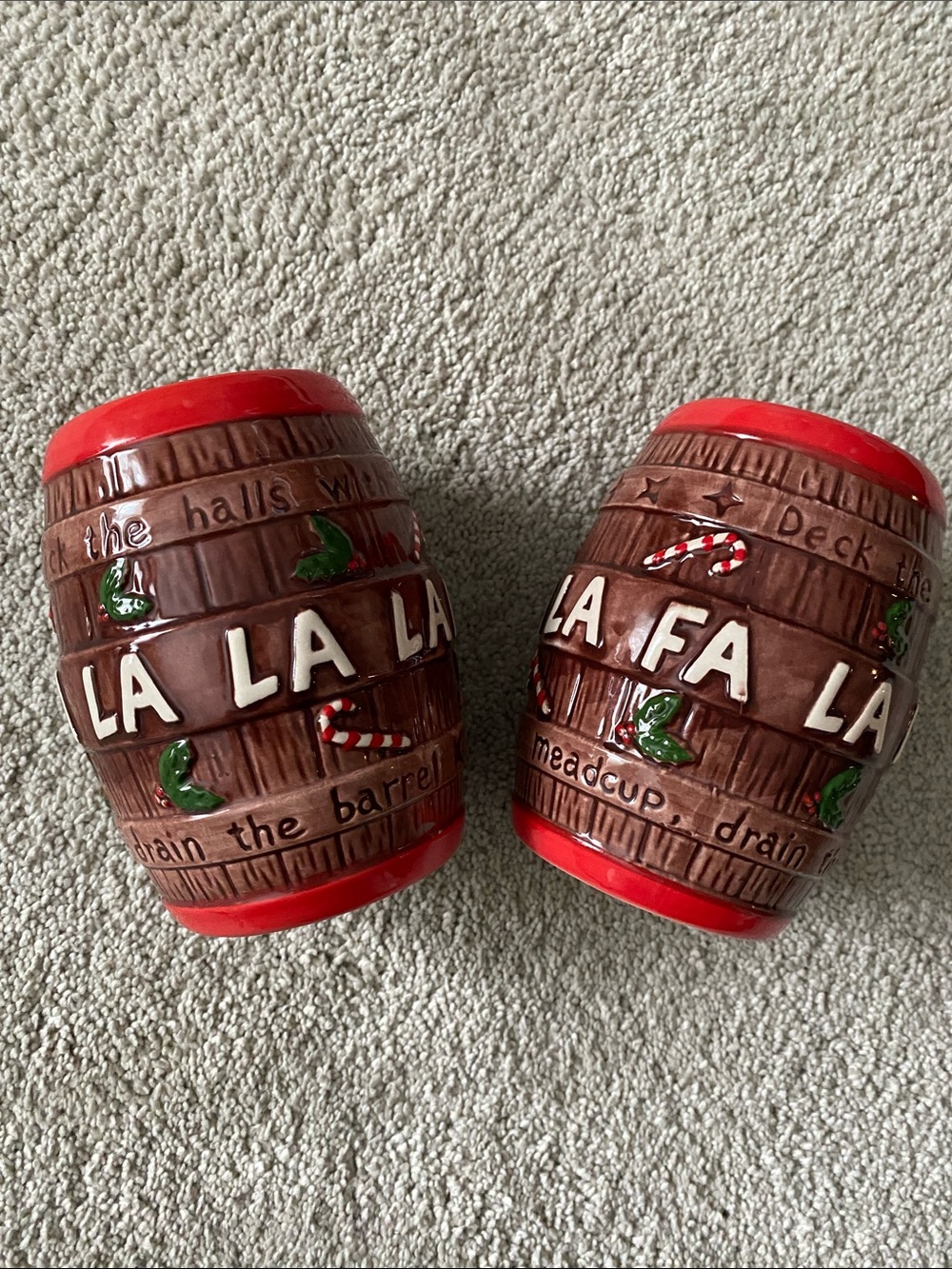 Christmas Carol Barrel FA LA LA Rum Barrel Miracle Tiki Mug Limited Edition set